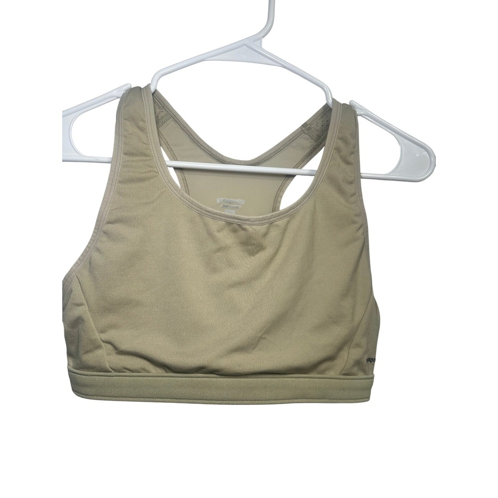 Patagonia Capilene Sports Bra Womens Large Tan Beige Racerback Mesh 31991S7